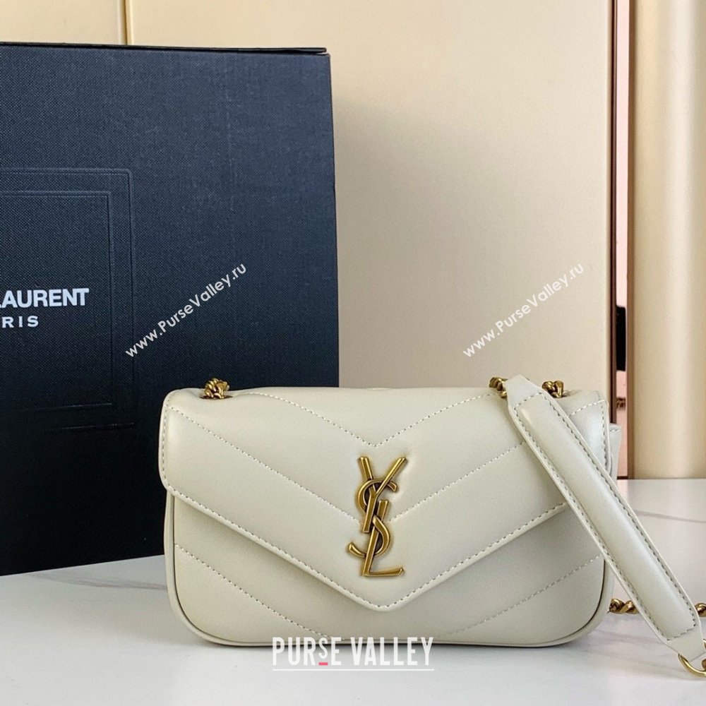 Saint Laurent Loulou Mini Bag in Matelasse Lambskin White 2025 821749 (YY-250924139)