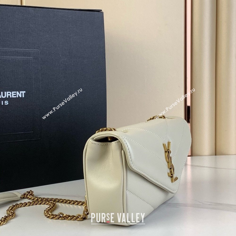 Saint Laurent Loulou Mini Bag in Matelasse Lambskin White 2025 821749 (YY-250924139)