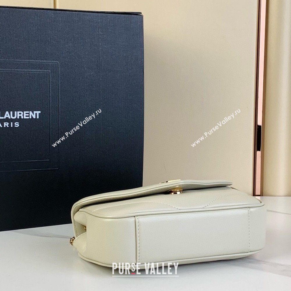 Saint Laurent Loulou Mini Bag in Matelasse Lambskin White 2025 821749 (YY-250924139)