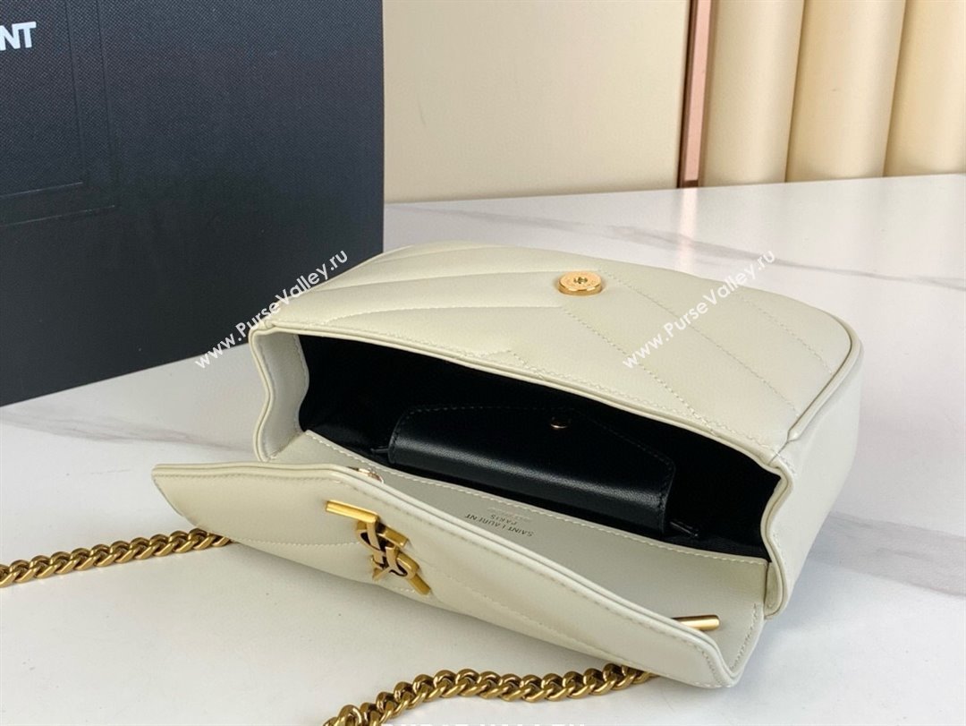 Saint Laurent Loulou Mini Bag in Matelasse Lambskin White 2025 821749 (YY-250924139)