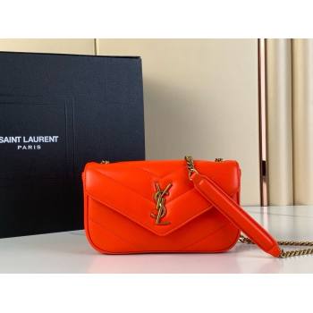 Saint Laurent Loulou Mini Bag in Matelasse Lambskin Celosia Red 2025 821749 (YY-250924140)