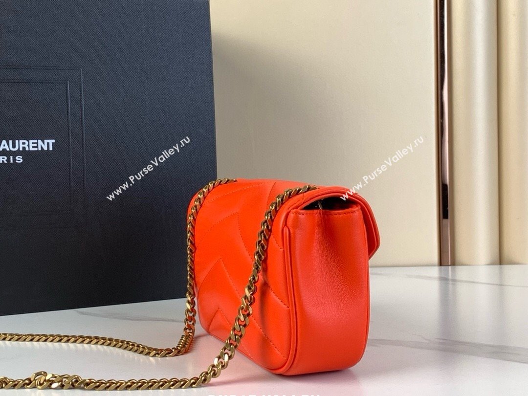 Saint Laurent Loulou Mini Bag in Matelasse Lambskin Celosia Red 2025 821749 (YY-250924140)