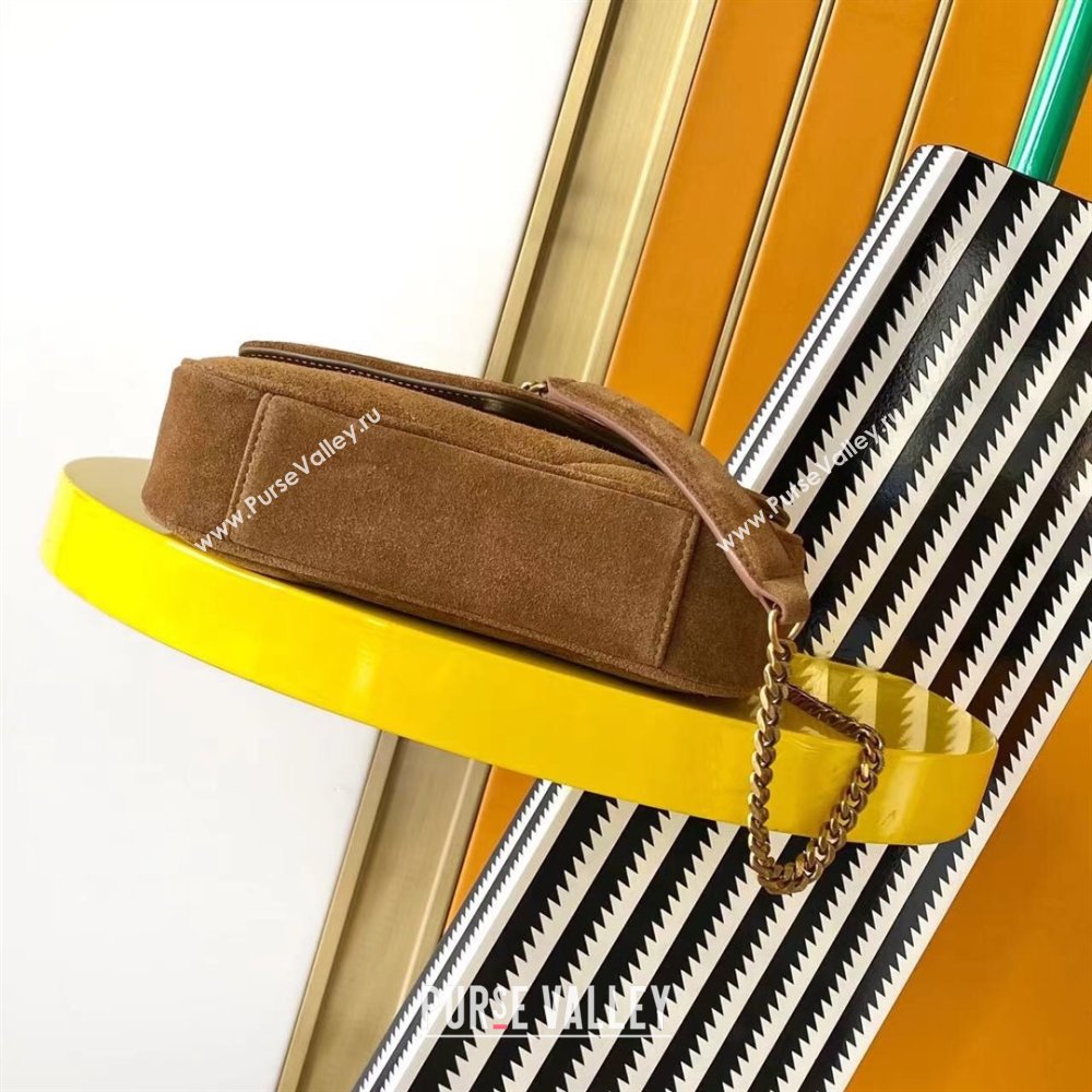 Saint Laurent Loulou Mini Bag in Matelasse Suede Brown 2025 821749 (YY-250924133)