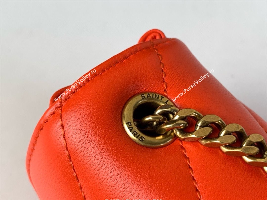 Saint Laurent Loulou Mini Bag in Matelasse Lambskin Celosia Red 2025 821749 (YY-250924140)