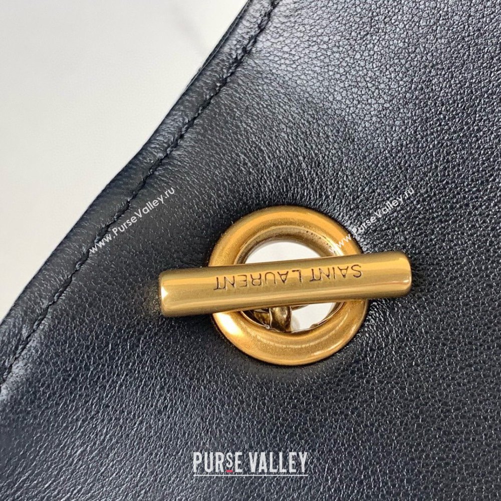 Saint Laurent Loulou Mini Bag in Matelasse Lambskin Black/Gold 2025 821749 (YY-250924141)