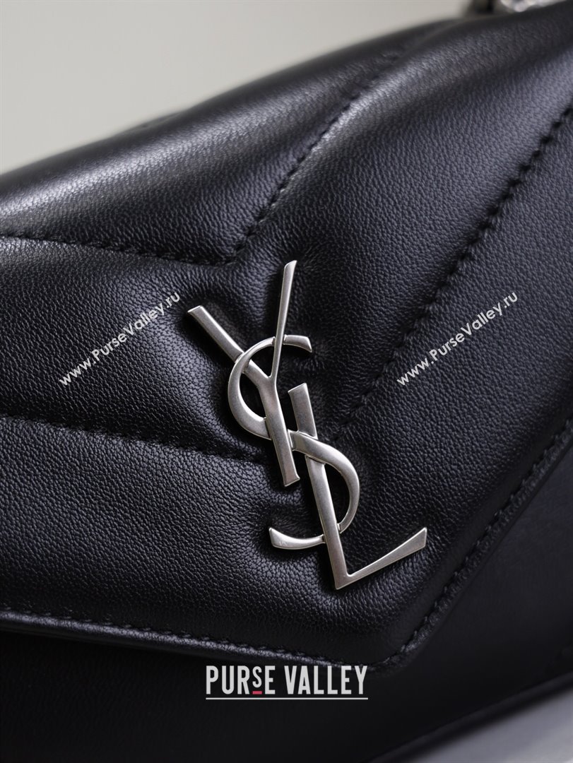 Saint Laurent Loulou Mini Bag in Matelasse Lambskin Black/Silver 2025 821749 (YY-250924142)