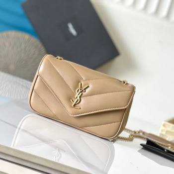 Saint Laurent Loulou Mini Bag in Matelasse Lambskin Beige 2025 821749 (YY-250924143)