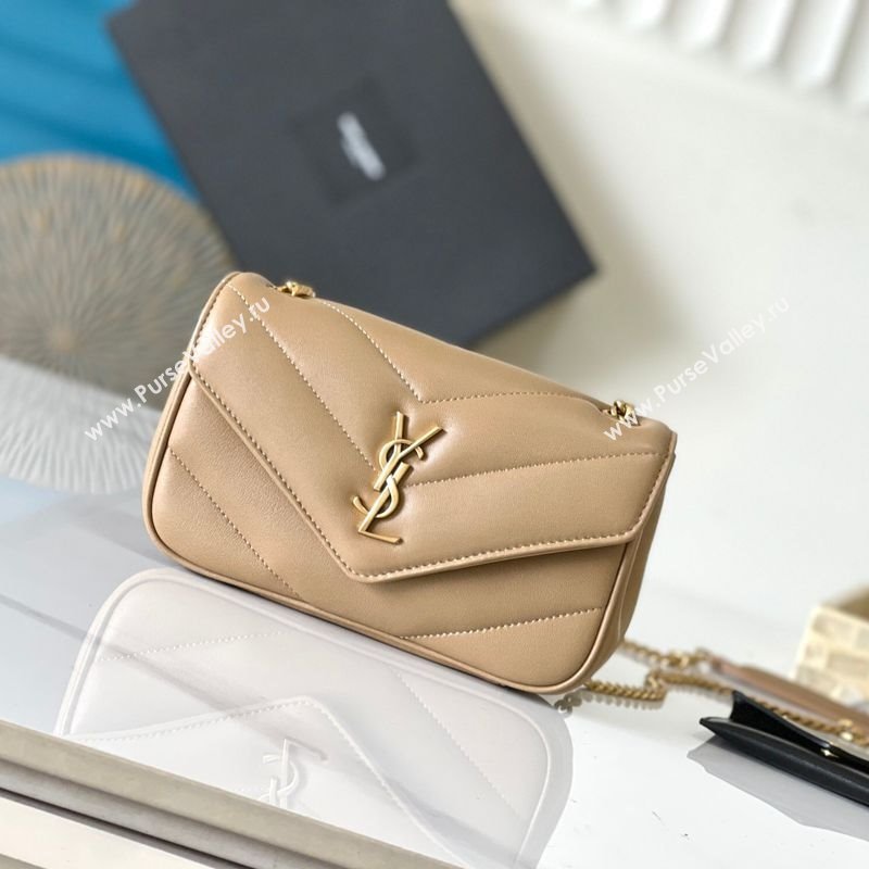 Saint Laurent Loulou Mini Bag in Matelasse Lambskin Beige 2025 821749 (YY-250924143)