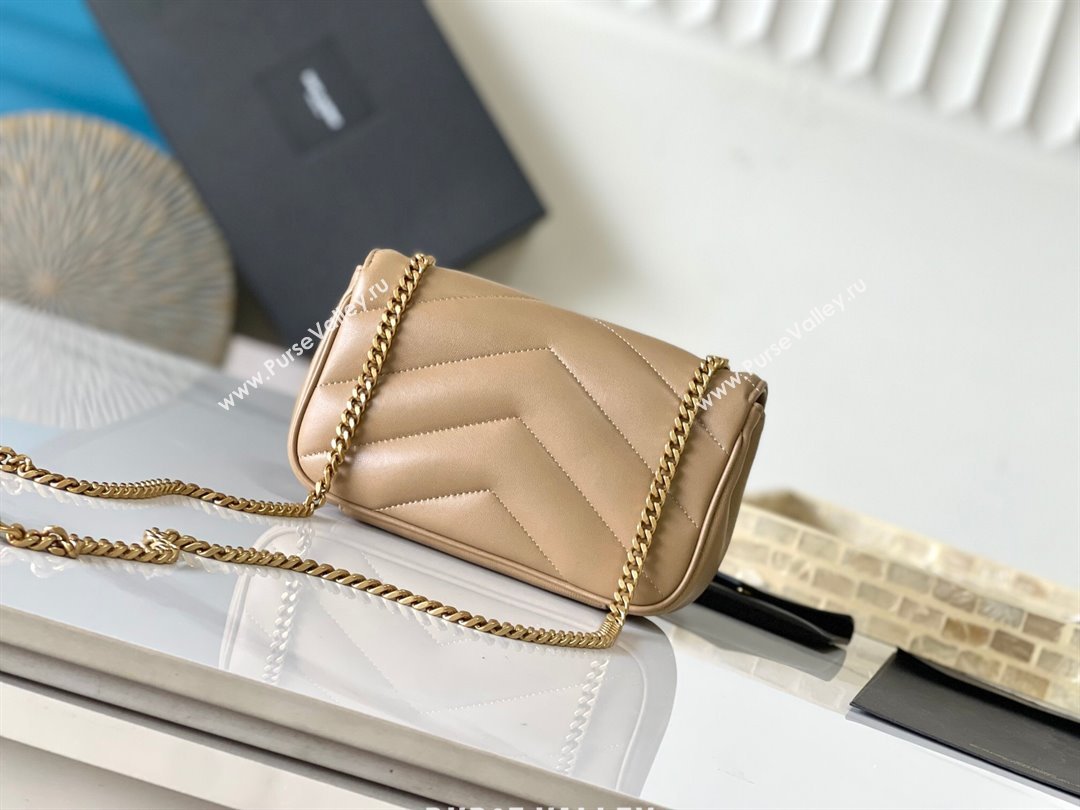 Saint Laurent Loulou Mini Bag in Matelasse Lambskin Beige 2025 821749 (YY-250924143)