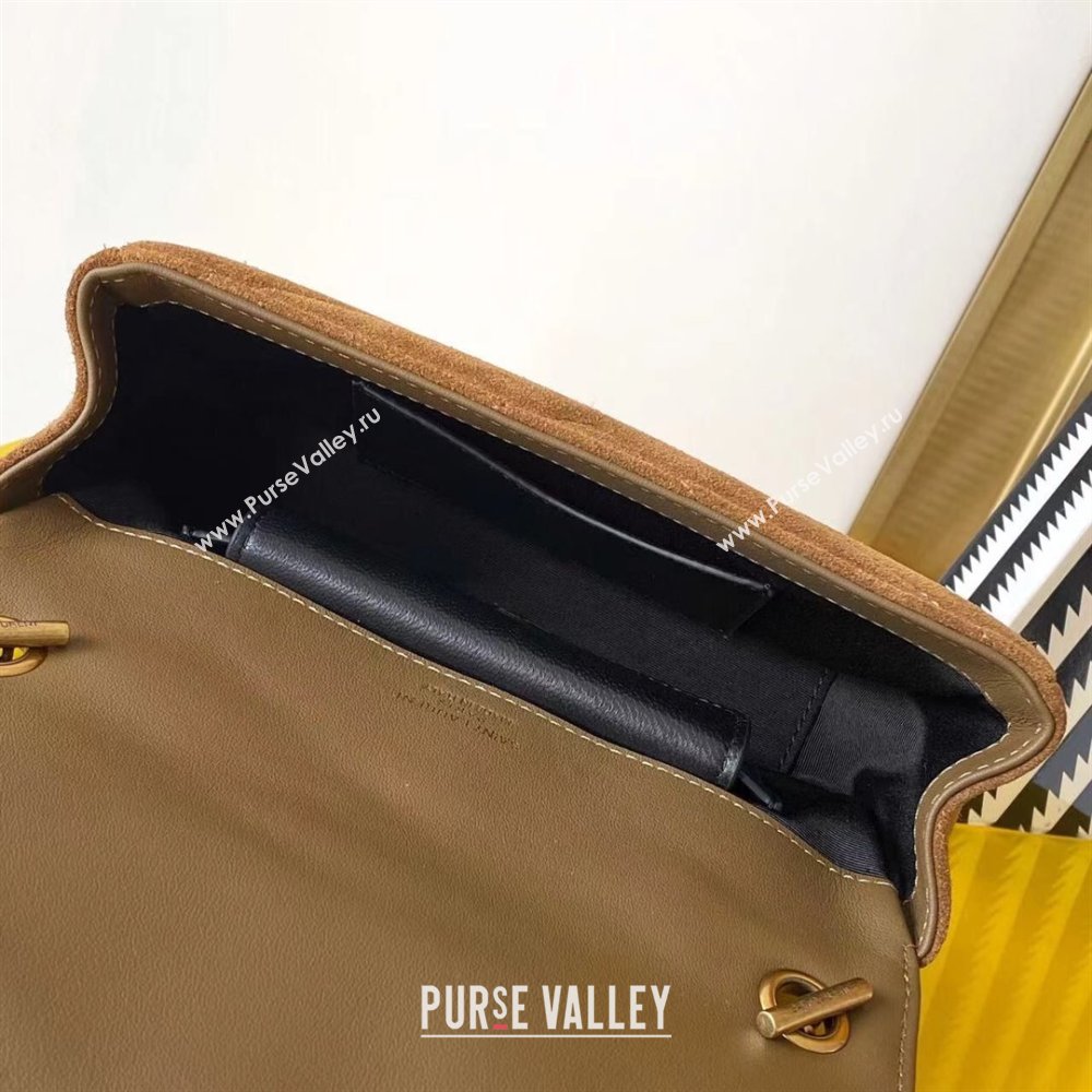 Saint Laurent Loulou Mini Bag in Matelasse Suede Brown 2025 821749 (YY-250924133)