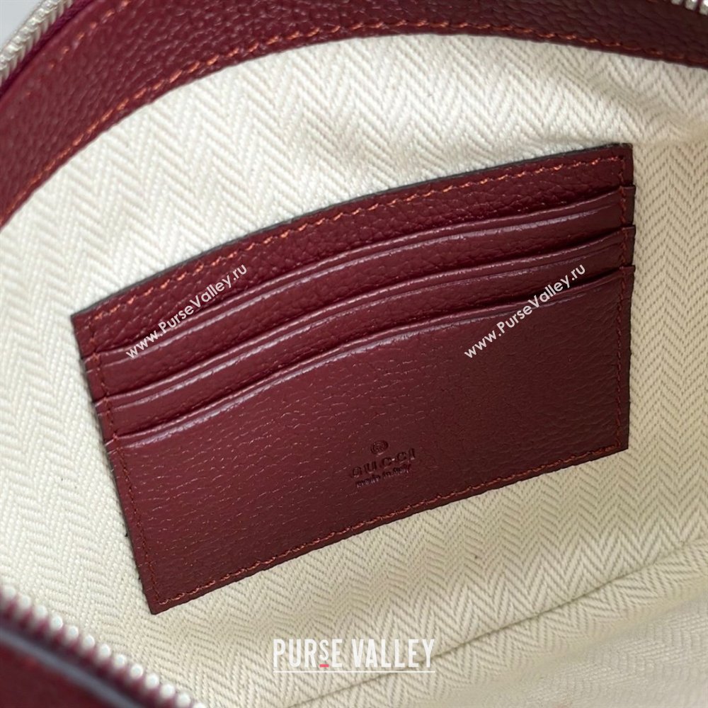 Gucci Mens B small shoulder bag in grainy leather Ancora Red 2025 824529 (DLH-250630097)