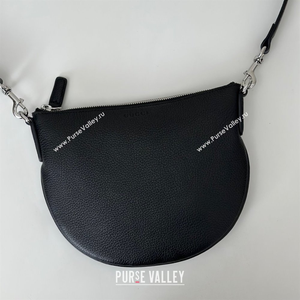 Gucci Mens B small shoulder bag in grainy leather Black 2025 824529 (DLH-250630096)