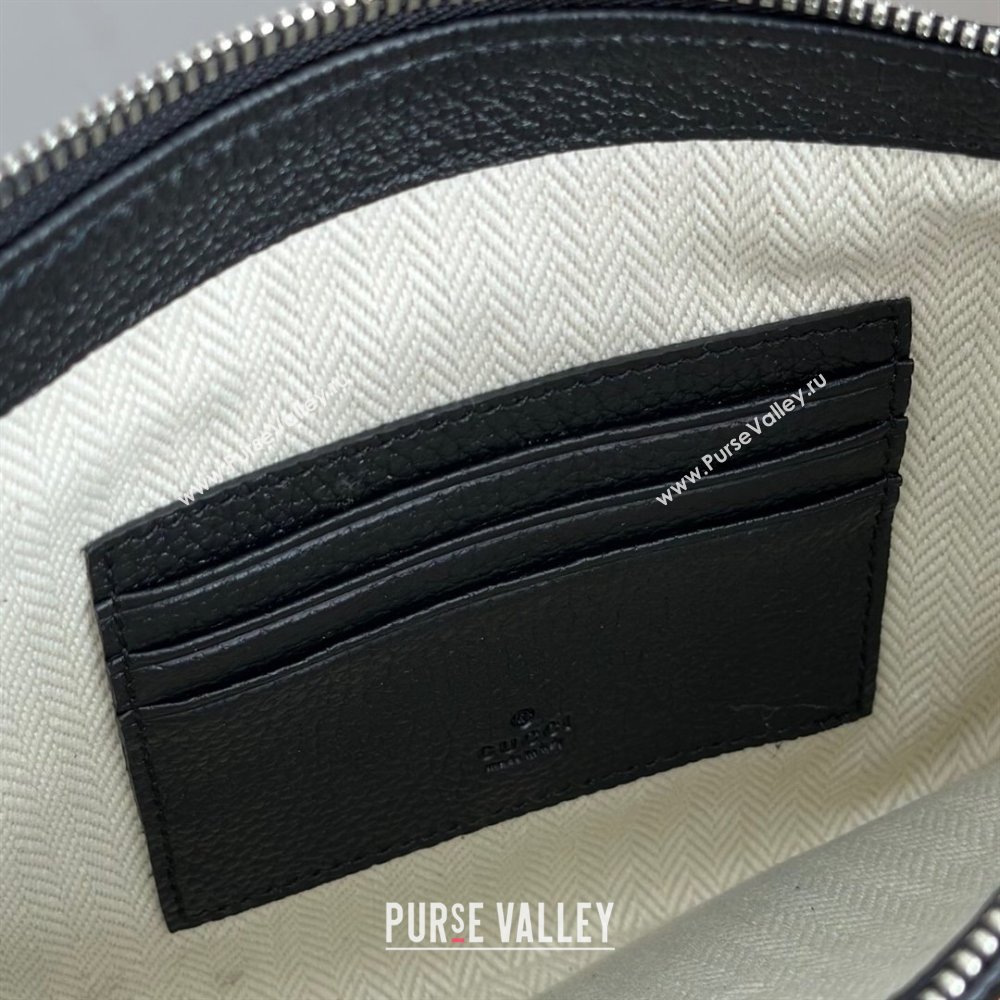 Gucci Mens B small shoulder bag in grainy leather Black 2025 824529 (DLH-250630096)