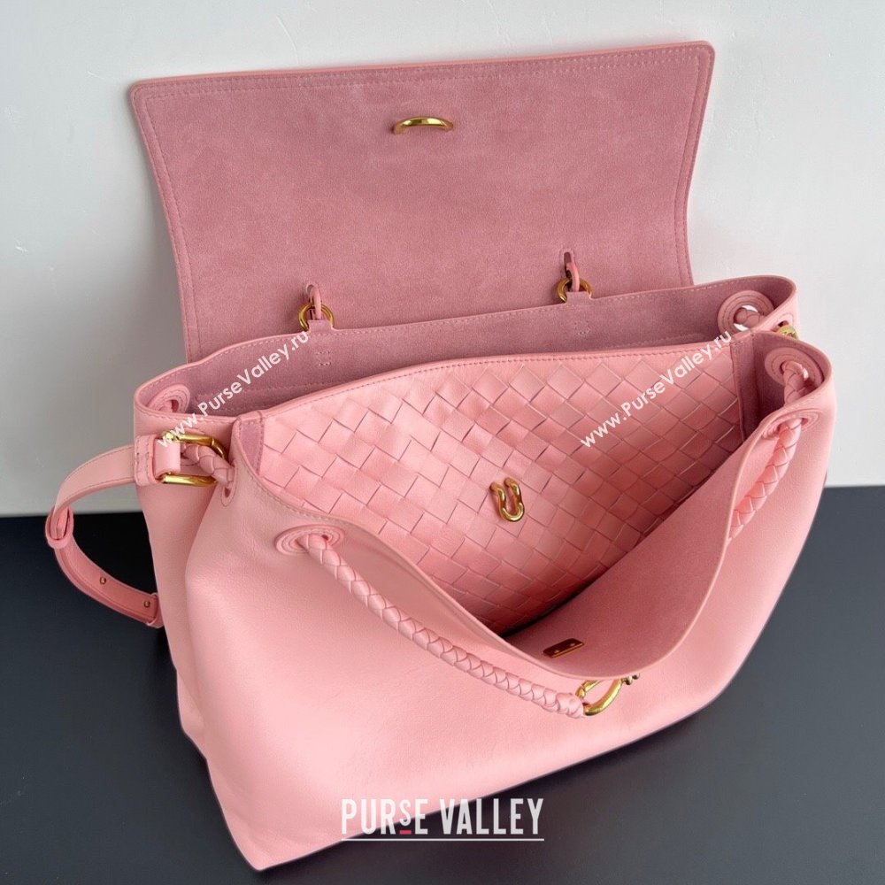 Bottega Veneta Large Ciao Ciao Top Handle Bag in Calf Leather 826195 Rose Pink 2025 (WT-250519027)