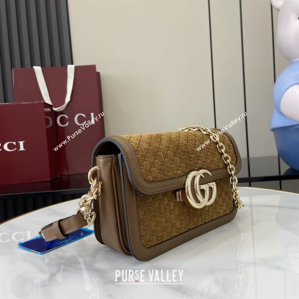 Gucci Go Suede small shoulder bag Brown 2025 826761 (XLU-250808068)