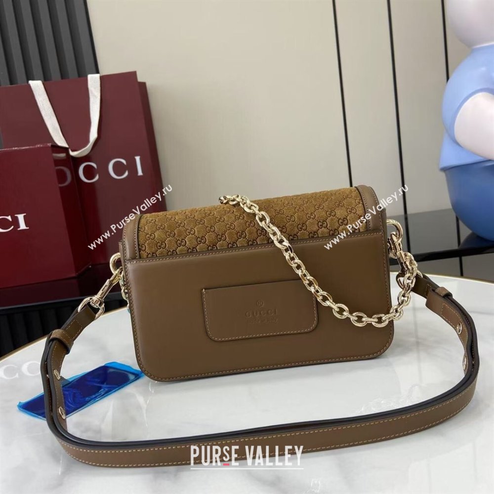 Gucci Go Suede small shoulder bag Brown 2025 826761 (XLU-250808068)