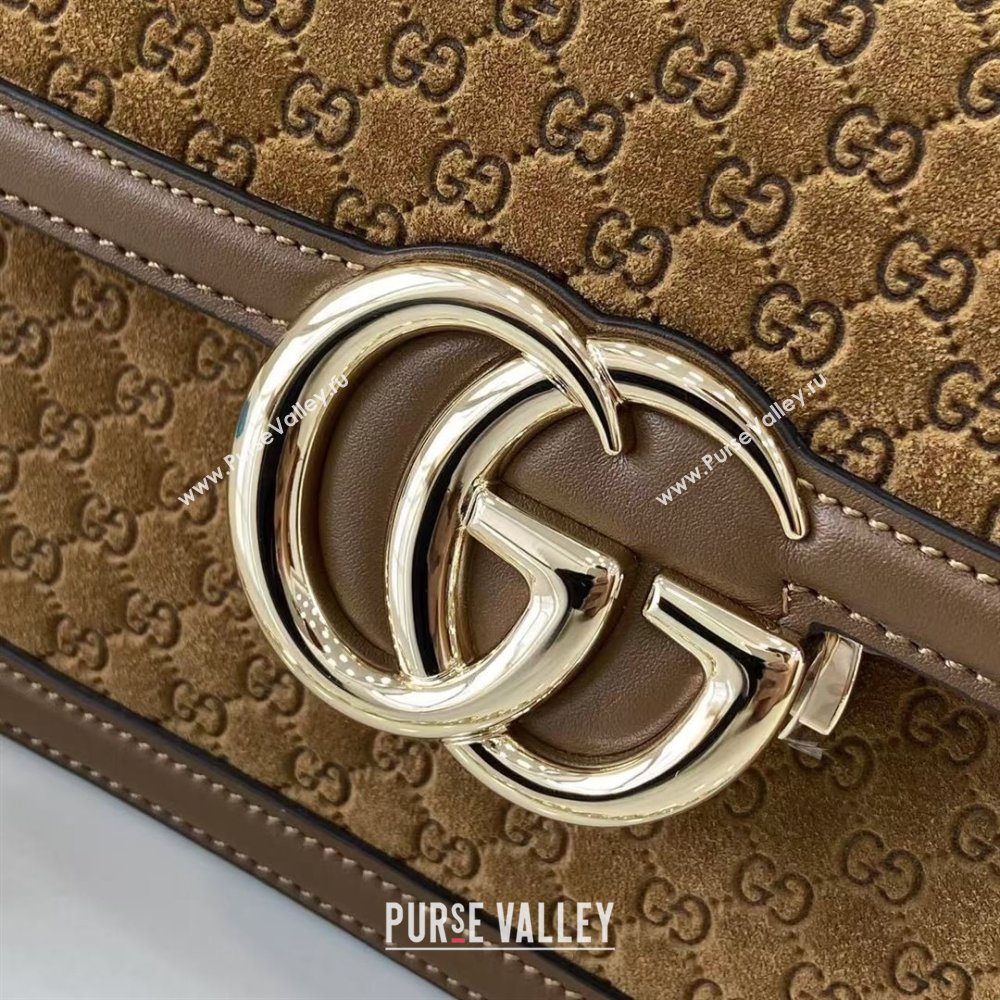 Gucci Go Suede small shoulder bag Brown 2025 826761 (XLU-250808068)