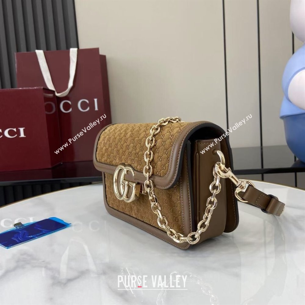 Gucci Go Suede small shoulder bag Brown 2025 826761 (XLU-250808068)