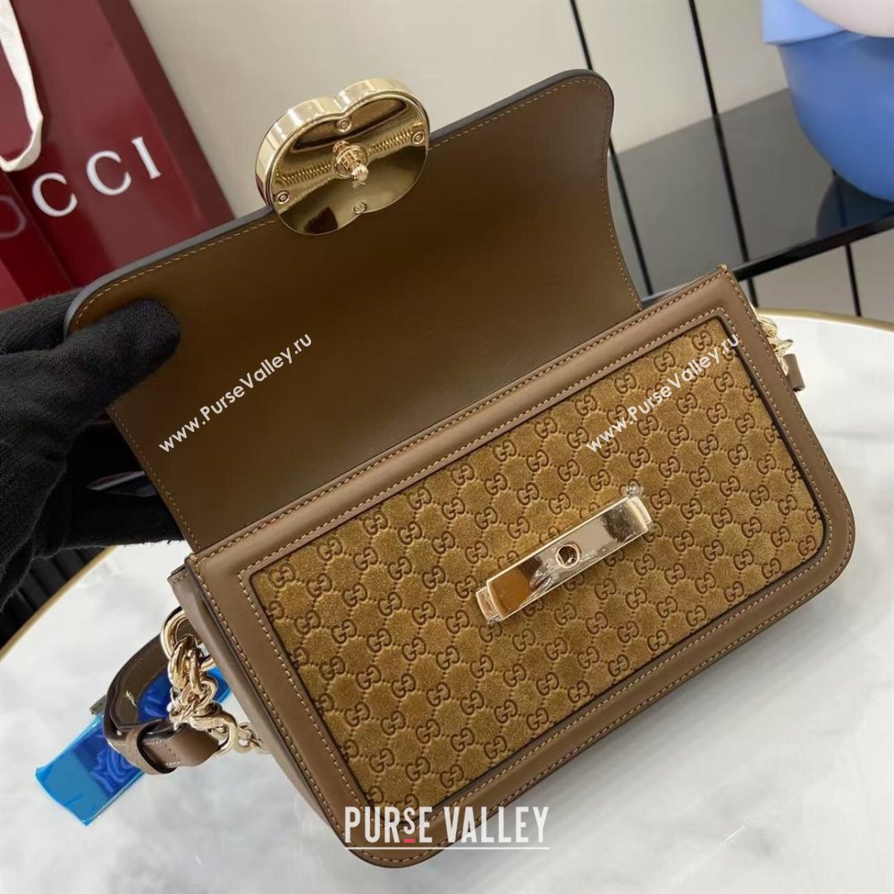 Gucci Go Suede small shoulder bag Brown 2025 826761 (XLU-250808068)