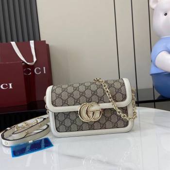 Gucci Go GG Canvas small shoulder bag Beige/White 2025 826761 (XLU-250808069)