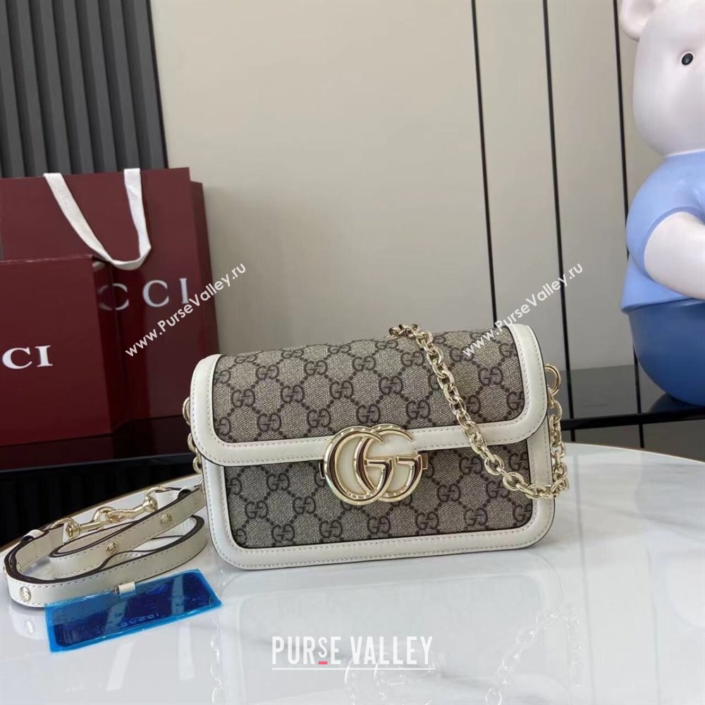 Gucci Go GG Canvas small shoulder bag Beige/White 2025 826761 (XLU-250808069)