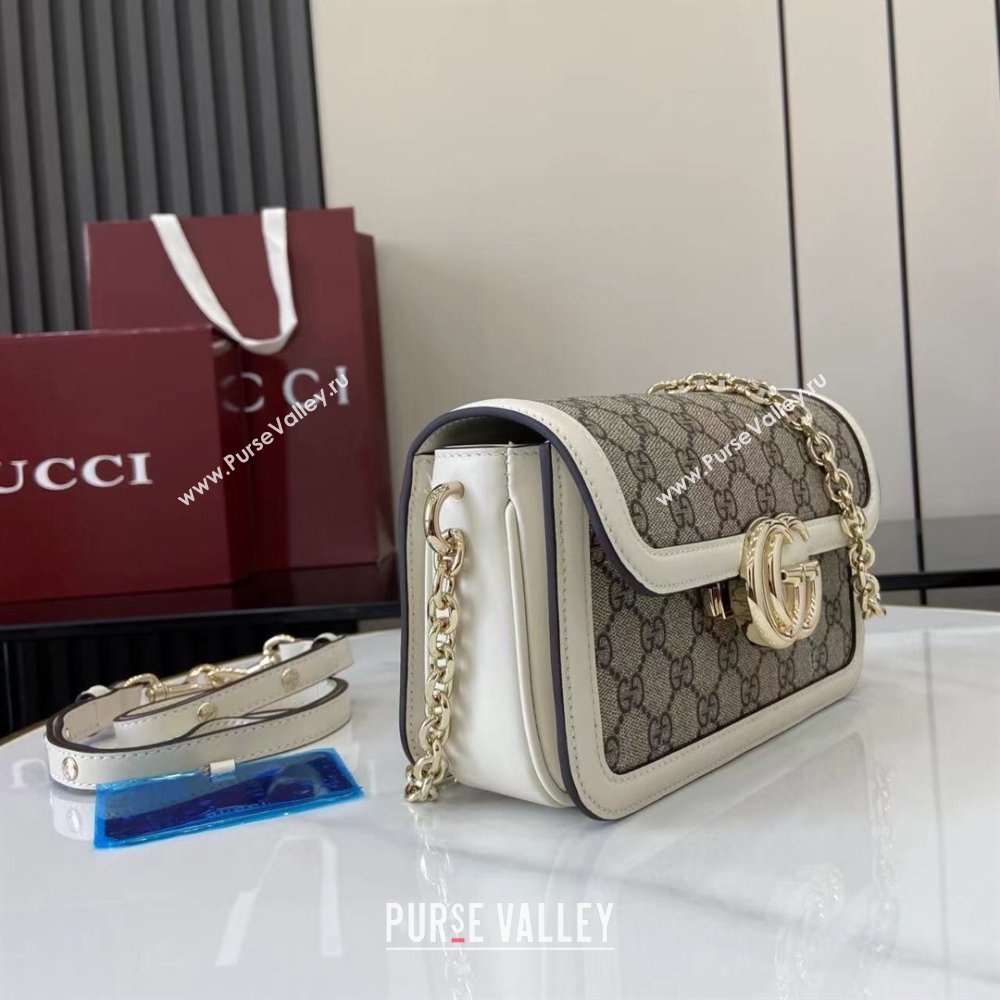 Gucci Go GG Canvas small shoulder bag Beige/White 2025 826761 (XLU-250808069)