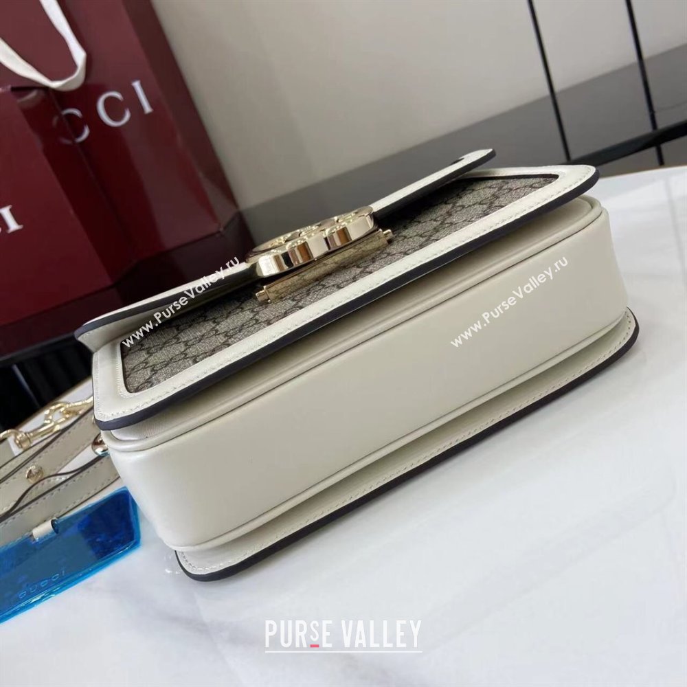 Gucci Go GG Canvas small shoulder bag Beige/White 2025 826761 (XLU-250808069)