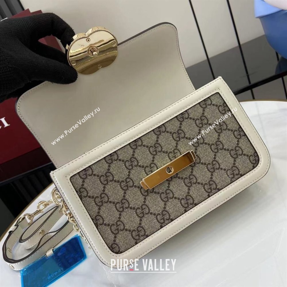 Gucci Go GG Canvas small shoulder bag Beige/White 2025 826761 (XLU-250808069)