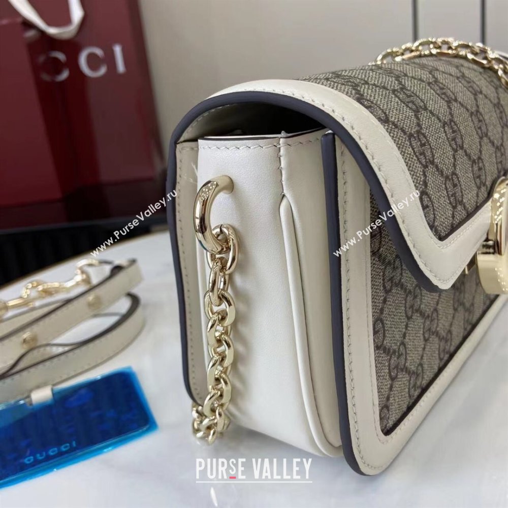 Gucci Go GG Canvas small shoulder bag Beige/White 2025 826761 (XLU-250808069)