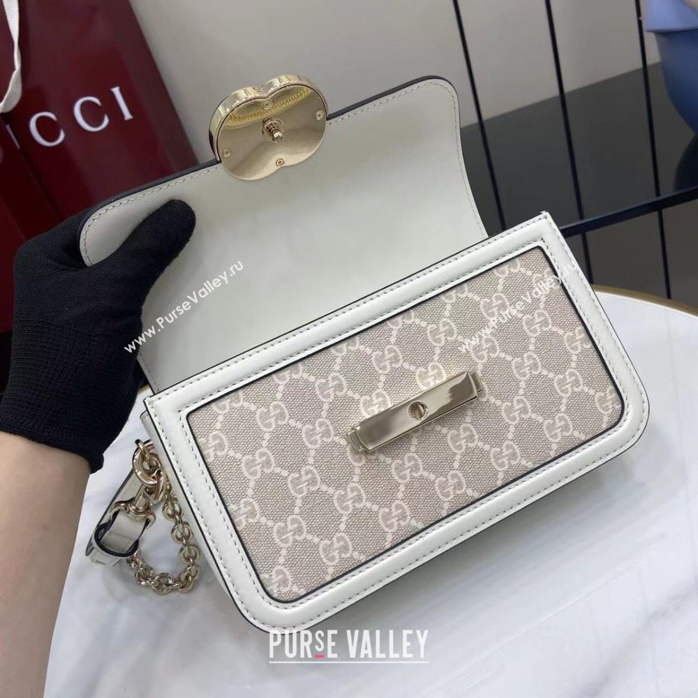 Gucci Go GG Canvas small shoulder bag Grey 2025 826761 (XLU-250808070)