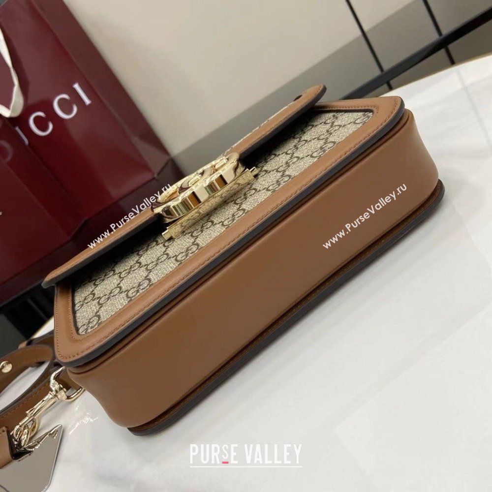 Gucci Go GG Canvas small shoulder bag Beige/Brown 2025 826761 (XLU-250808072)