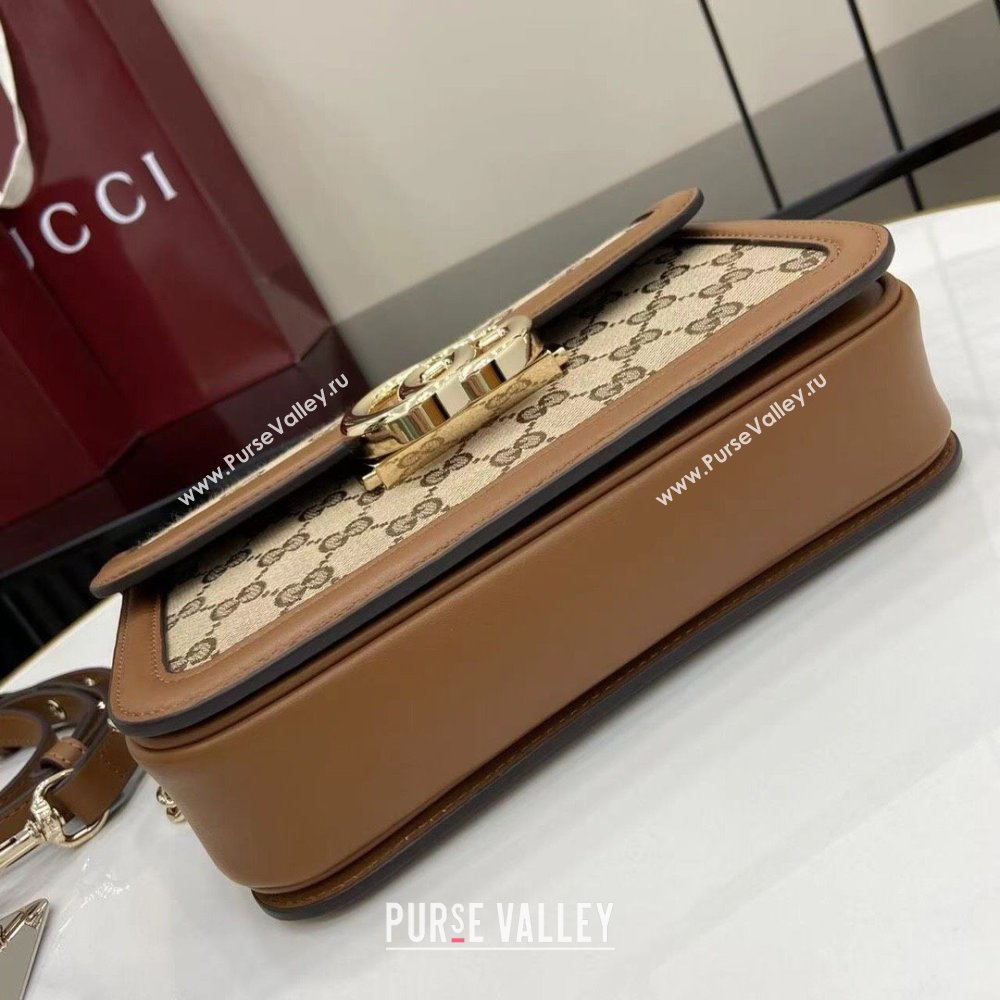 Gucci Go GG Canvas small shoulder bag Camel 2025 826761 (XLU-250808073)