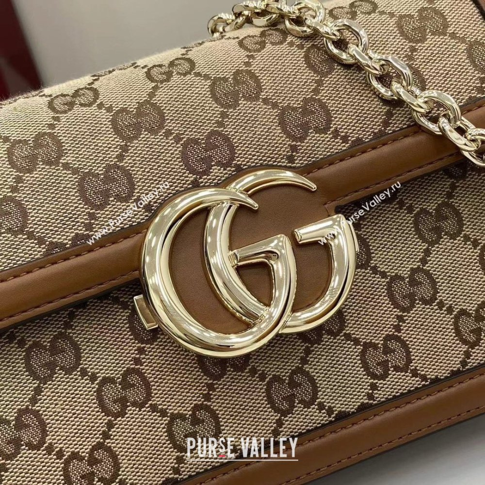 Gucci Go GG Canvas small shoulder bag Camel 2025 826761 (XLU-250808073)