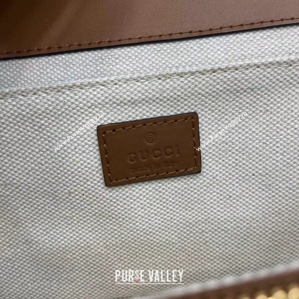 Gucci Go GG Canvas small shoulder bag Camel 2025 826761 (XLU-250808073)