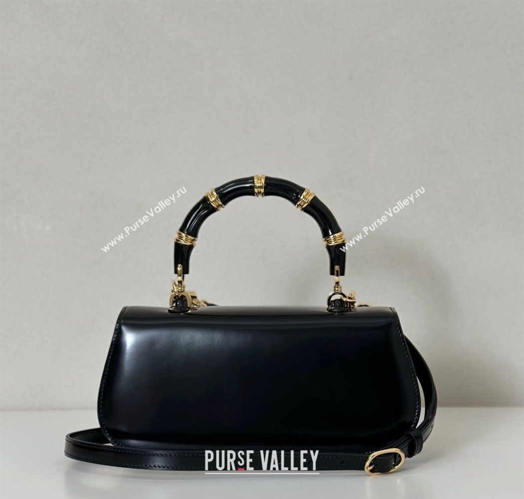Gucci Leather Bamboo Diva medium bag Black 2025 ‎827750 (DLH-250630125)