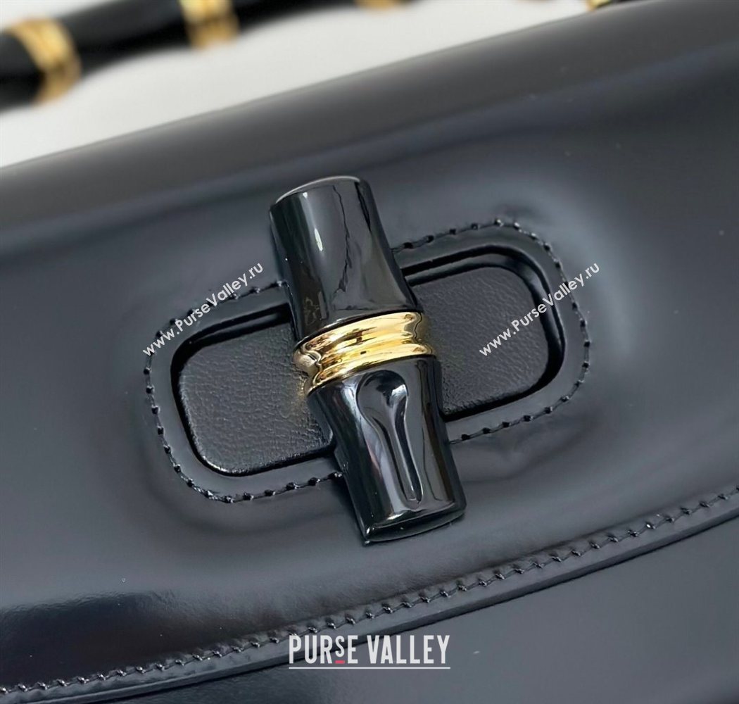 Gucci Leather Bamboo Diva medium bag Black 2025 ‎827750 (DLH-250630125)