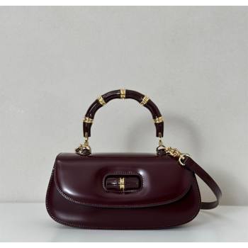 Gucci Leather Bamboo Diva medium bag Ancora Red 2025 ‎827750 (DLH-250630126)