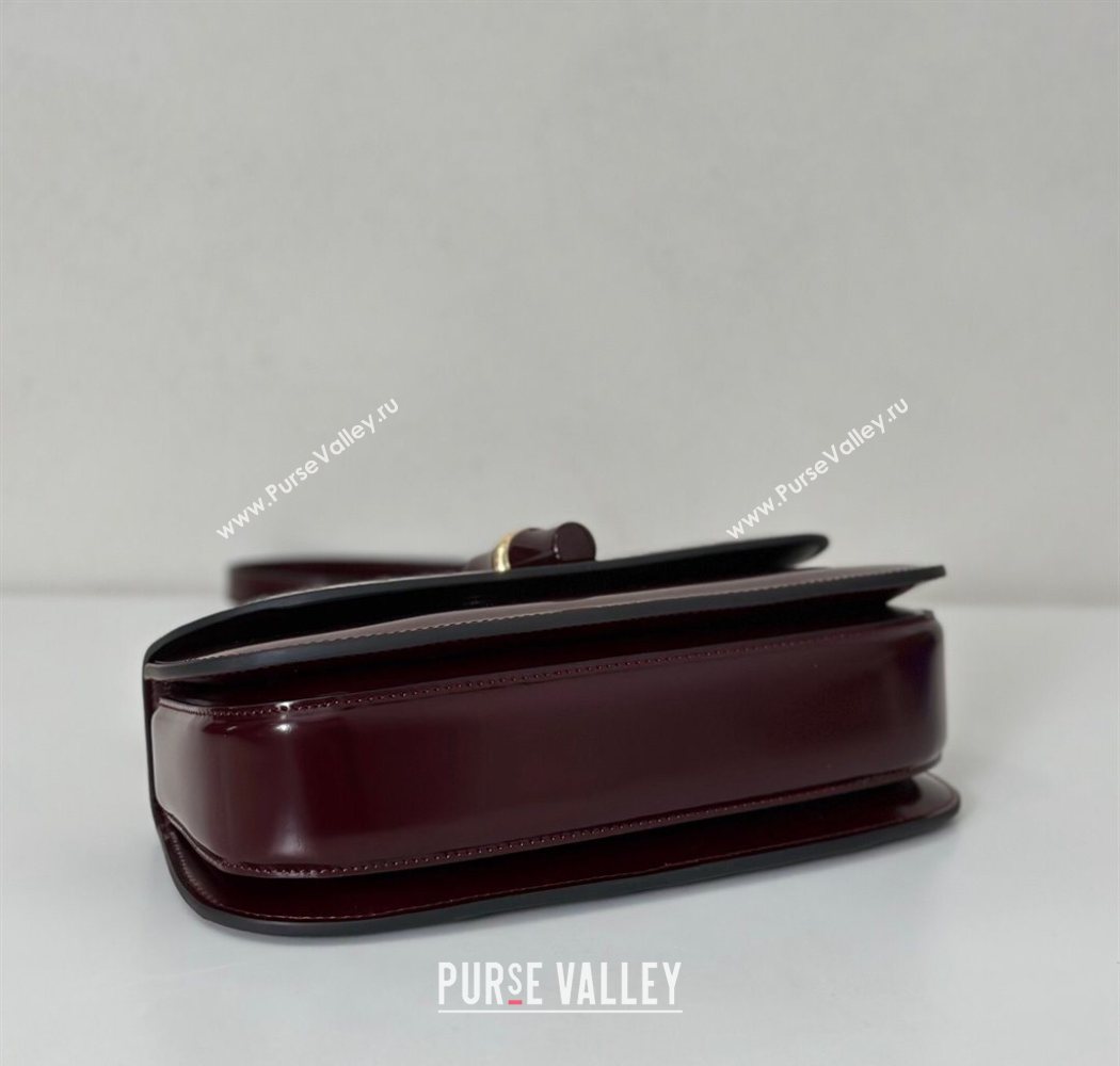 Gucci Leather Bamboo Diva medium bag Ancora Red 2025 ‎827750 (DLH-250630126)