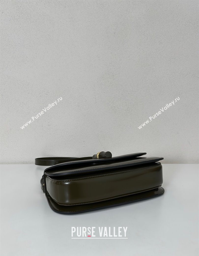 Gucci Leather Bamboo Diva medium bag Forest Green 2025 ‎827750 (DLH-250630127)