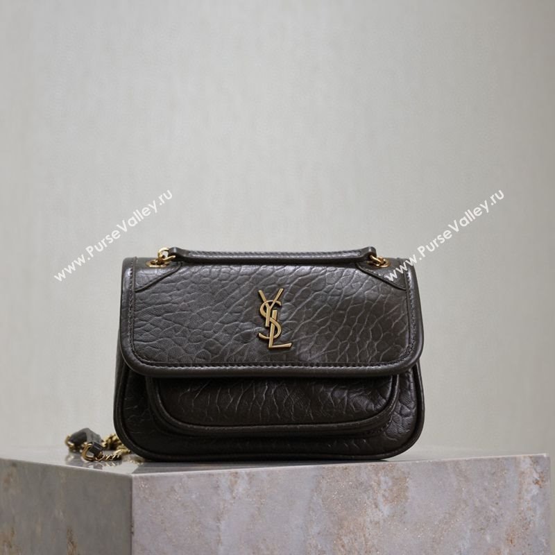 Saint Laurent Niki Mini bag in Grained Lambskin 828736 Dark Green 2025 (YY-250801131)