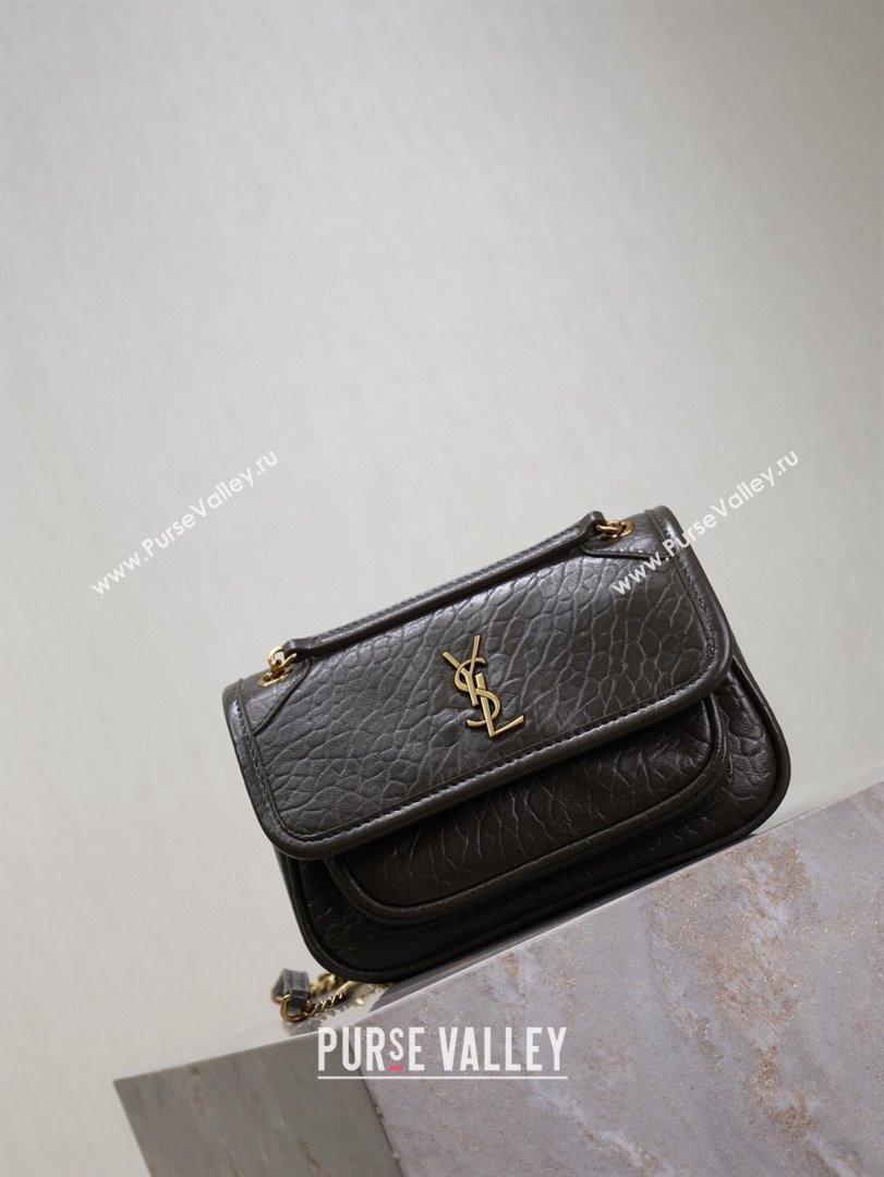 Saint Laurent Niki Mini bag in Grained Lambskin 828736 Dark Green 2025 (YY-250801131)