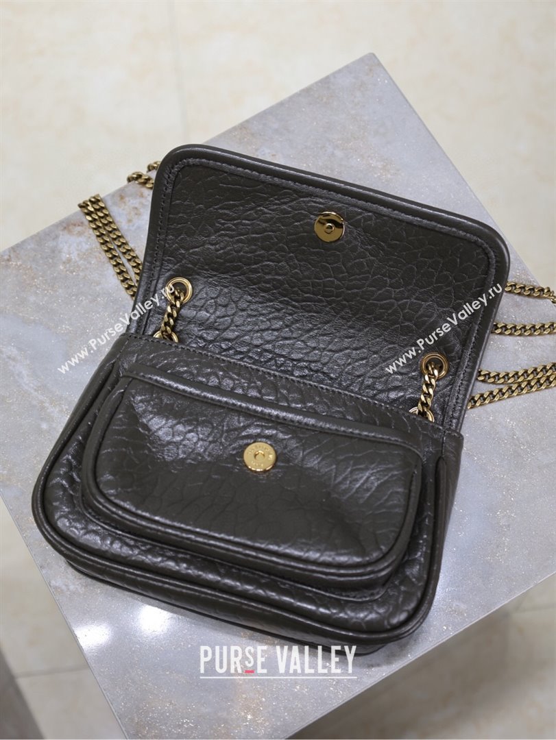 Saint Laurent Niki Mini bag in Grained Lambskin 828736 Dark Green 2025 (YY-250801131)