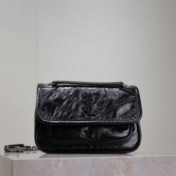 Saint Laurent Niki Mini bag in Oil Leather 828736 Black 2025 (YY-250801132)