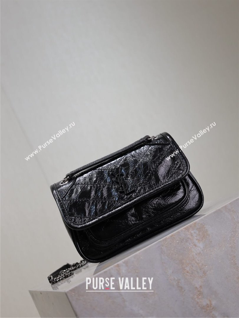 Saint Laurent Niki Mini bag in Oil Leather 828736 Black 2025 (YY-250801132)