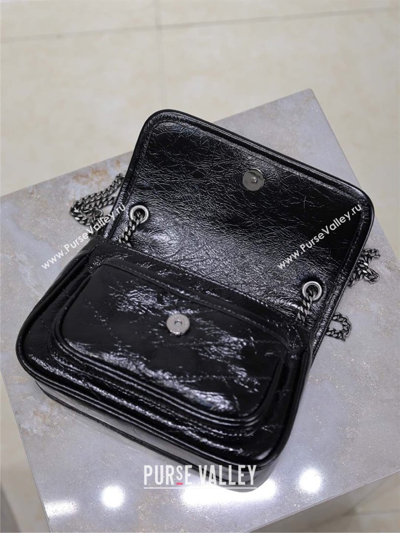 Saint Laurent Niki Mini bag in Oil Leather 828736 Black 2025 (YY-250801132)