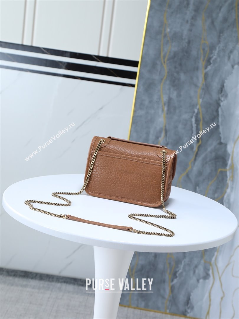 Saint Laurent Niki Mini bag in Grained Lambskin 828736 Dark Brown 2025 (YY-250801133)