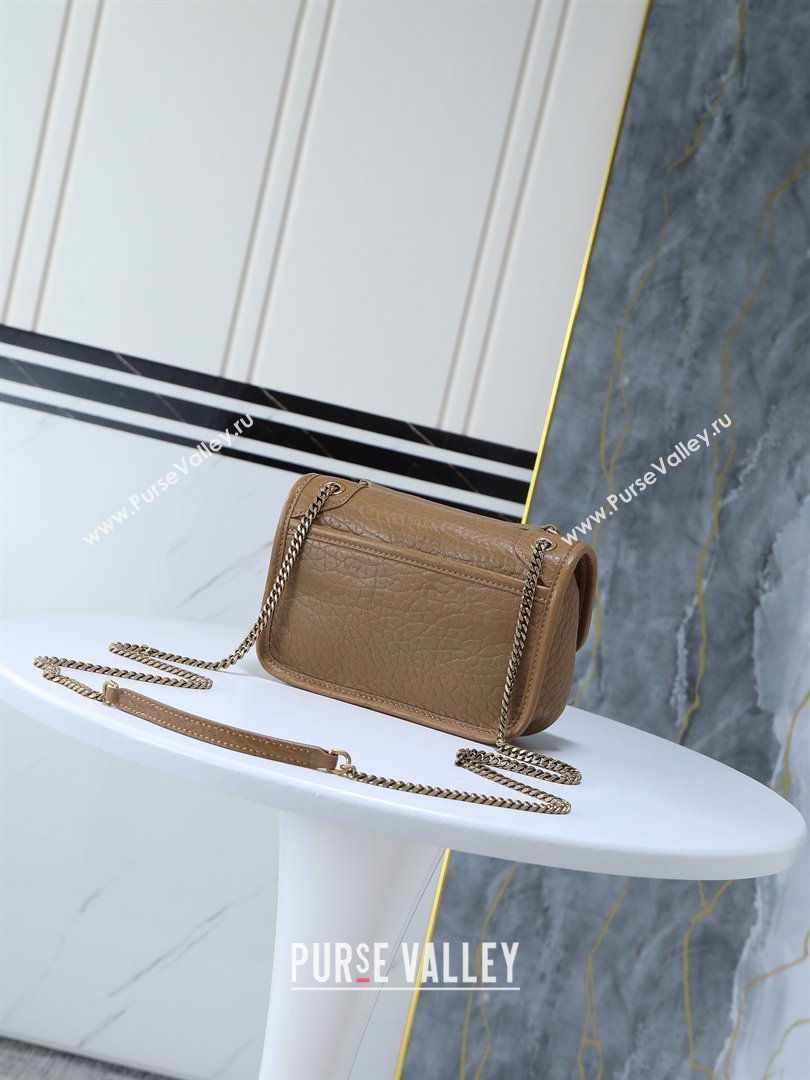 Saint Laurent Niki Mini bag in Grained Lambskin 828736 Dark Cork 2025 (YY-250801134)