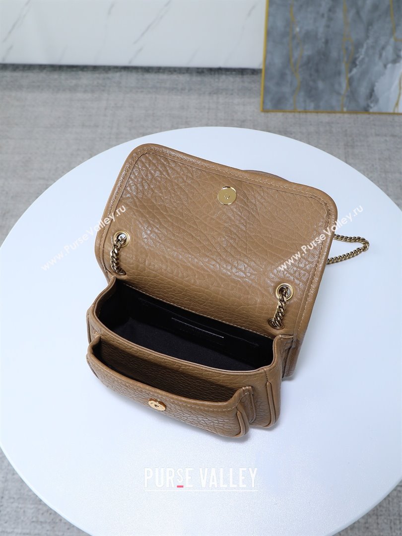 Saint Laurent Niki Mini bag in Grained Lambskin 828736 Dark Cork 2025 (YY-250801134)