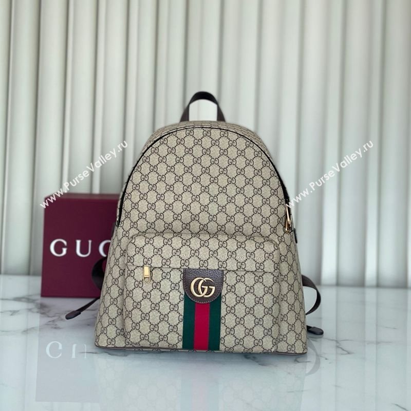 Gucci Ophidia GG Canvas medium backpack bag Beige/Brown 2025 ‎834466 (DLH-250630069)