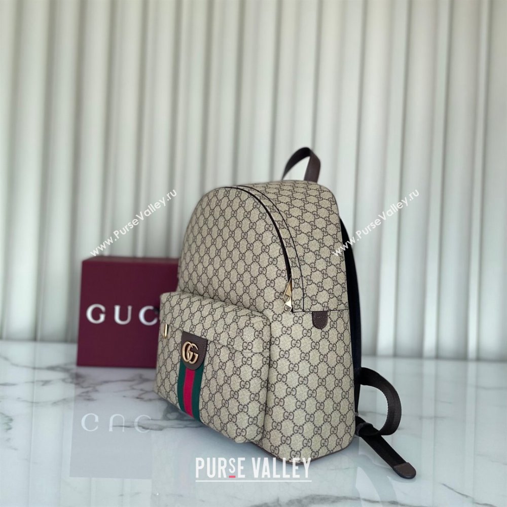 Gucci Ophidia GG Canvas medium backpack bag Beige/Brown 2025 ‎834466 (DLH-250630069)